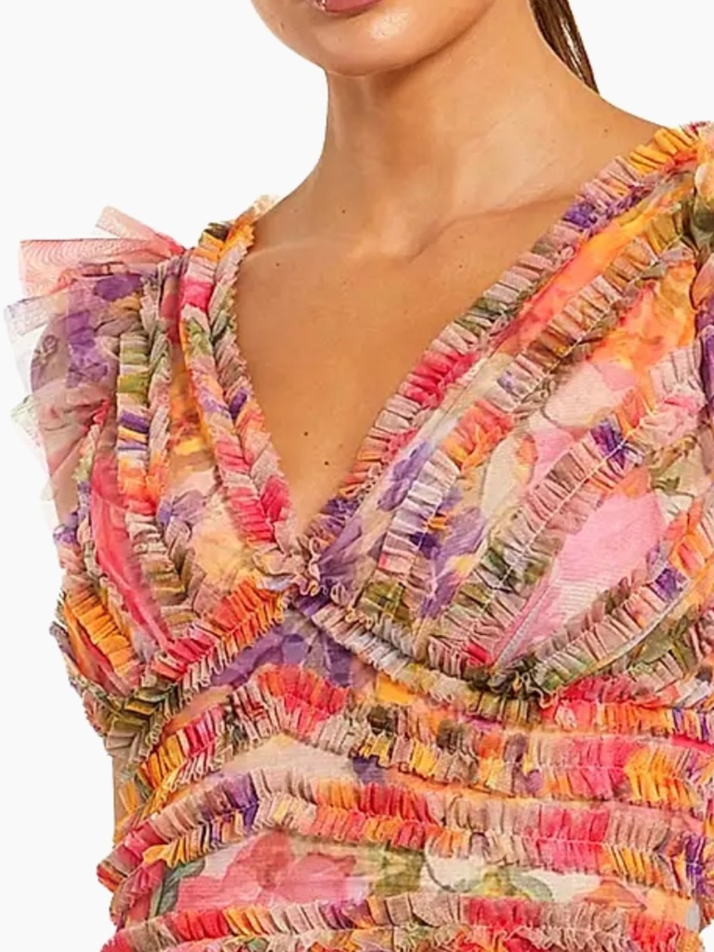 Macduggal floral v neck maxi dress 10 - Picture 4 of 8